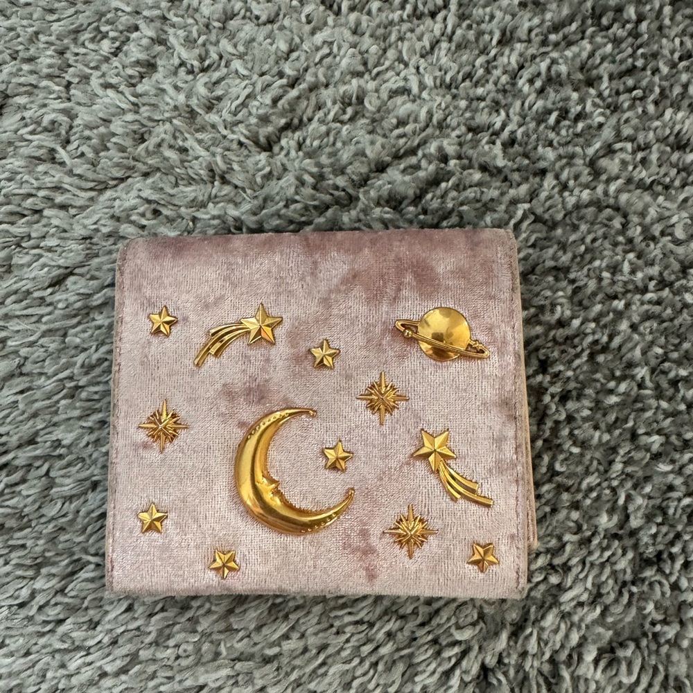 Gold Embellished Velvet Wallet